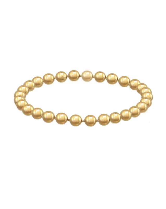 Beaded Soft Chain Ring | Metal Color: Gold | Size: 7