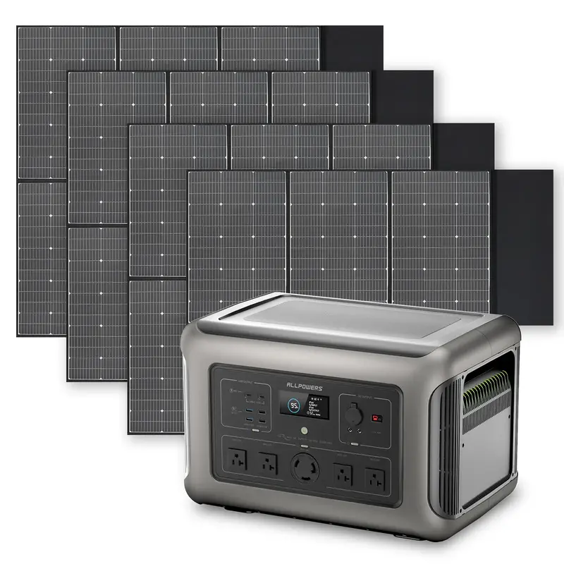 Solar Generator Kit 3200W Power Station 600W Solar Panel