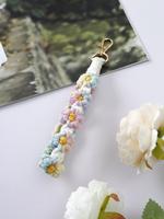 Boho Style Colorful Flower Rope Braided Keychain, Fashionable Crochet Keychain for Women & Men, Cute Key Chain Car Keys As Gi...