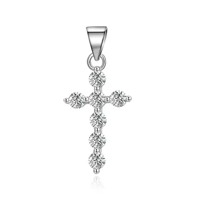 Agato Polished Silver Cross Pendant AGH762