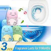 3 pcs--Toilet Bowl Cleaner Bottle, Cute Dinosaur-Shaped Bathroom Toilet Tank Cleaner with Ocean, Jasmine, and Peach Scent