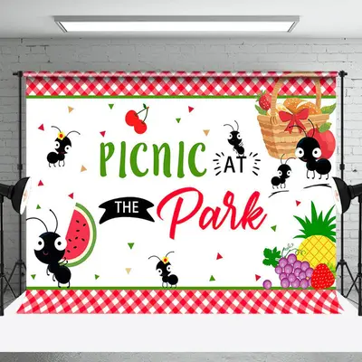 Aperturee Fruit Bee Picnic At The Park Reunion Party Backdrop - Aperturee