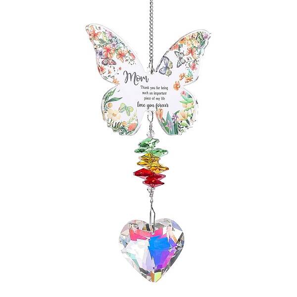 Metal Butterfly with Word Hanging Ornaments