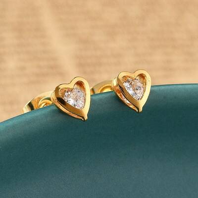 304 Stainless Steel Clear Cubic Zirconia Stud Earrings