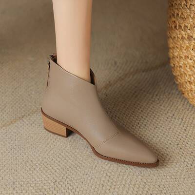 CHIKO Chloe Pointy Toe Block Heels Ankle Boots