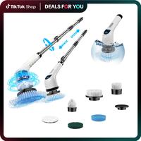 Electric Spin Scrubber, Electric Cleaning Brush with 4 Replaceable Brush Headsand, Cordless Shower Scrubber Full-Body IPX7 Wa...