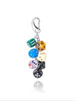 Dice Design Diy Acrylic Keychain, Cute Dice Charm Keychain for Women & Men, Fashion Accessories for Daily Use, Trendy All-mat...