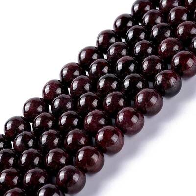 Round Natural Garnet Beads Strands