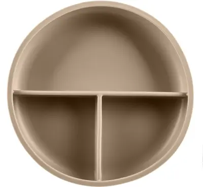 Zopa Silicone Divided Plate Divided with Suction Cup Sand Beige