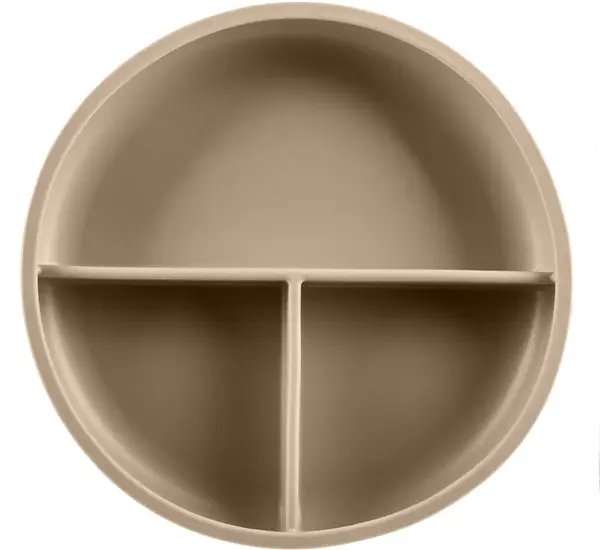 Zopa Silicone Divided Plate Divided with Suction Cup Sand Beige