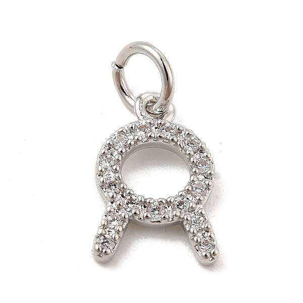 Brass Micro Pave Cubic Zirconia Charms