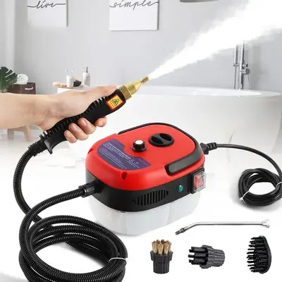2500W High Temperature Handheld Steamer for Car Detailing, Portable Steam Cleaning Machine for Home Use Kitchen Grease Car De...
