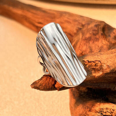 Oval 304 Stainless Steel Chunky Cuff Rings