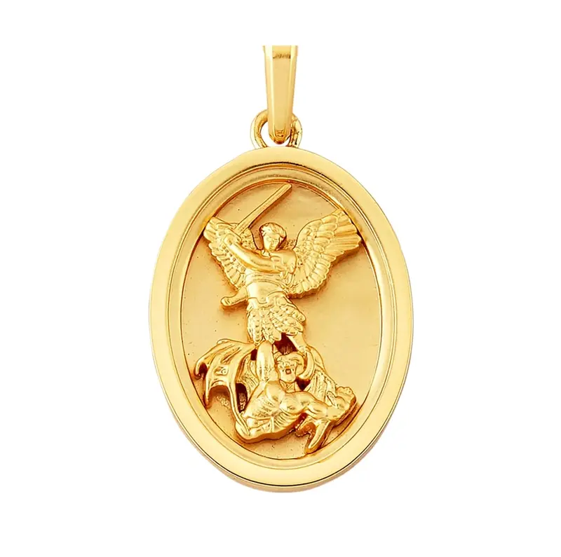 Sterling Silver with Yellow Gold Plated St. Michael Pendant