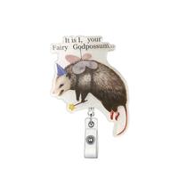 Winged Mouse Design Retractable Badge Holder, 1 Count Acrylic Name Badge Clip, Suitable for Nurses, Jobs, Volunteers, Office ...