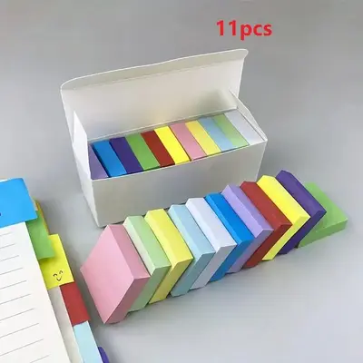 Colorful Sticky Note, 11pcs/set Self-adhesive Post-it Note, Sticky Note Pad for Office, School, Home, Student