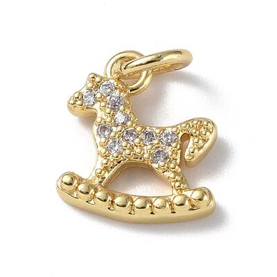 Brass Micro Pave Cubic Zirconia Charms