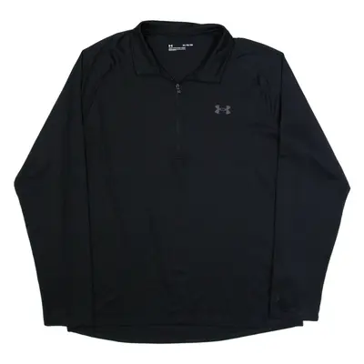 UNDER ARMOUR Loose Fit Lightweight Mens Sweatshirt Black 1/4 Zip XL