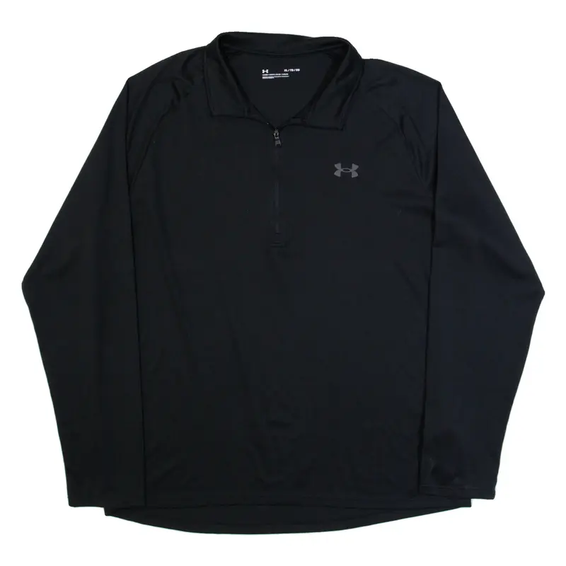 UNDER ARMOUR Loose Fit Lightweight Mens Sweatshirt Black 1/4 Zip XL