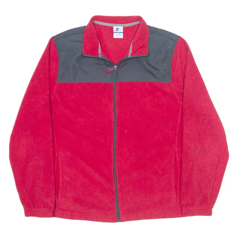 STARTER Fleece Jacket Red Mens M