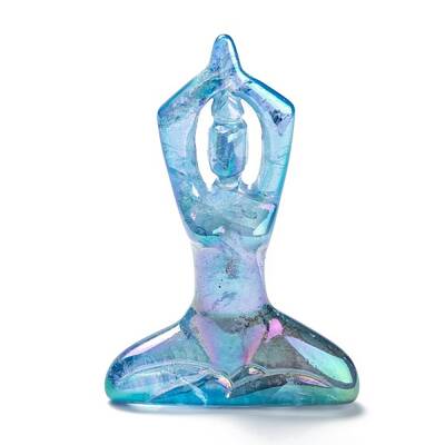 Electroplate Natural Quartz Crystal Yoga Goddess Decorations