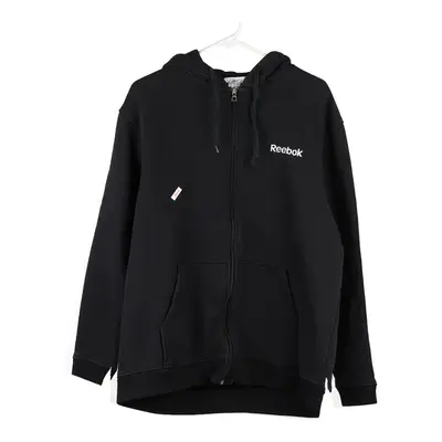 Reebok Hoodie - Medium Black Cotton Blend