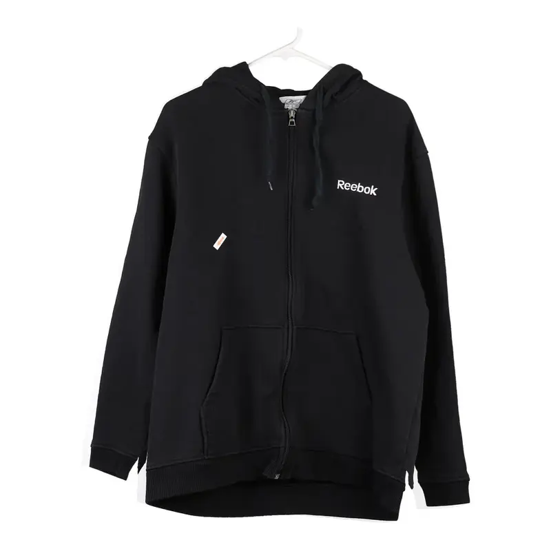 Reebok Hoodie - Medium Black Cotton Blend