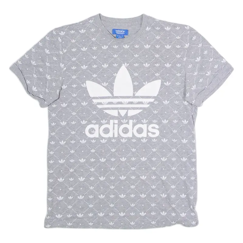 ADIDAS ORIGINALS Mens T-Shirt Grey Crew Neck M