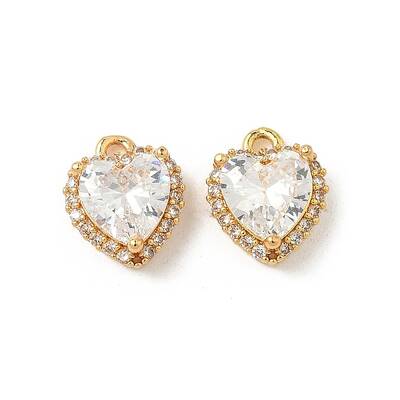 Brass Micro Pave Cubic Zirconia Pendants