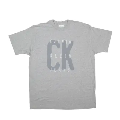CALVIN KLEIN T-Shirt Grey Short Sleeve Mens XL