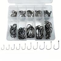 Fishing Hook Set, 100pcs/box High Carbon Steel Hooks with Storage Box, Outdoor Fishing Accessories for Fishing Enthusiasts, F...
