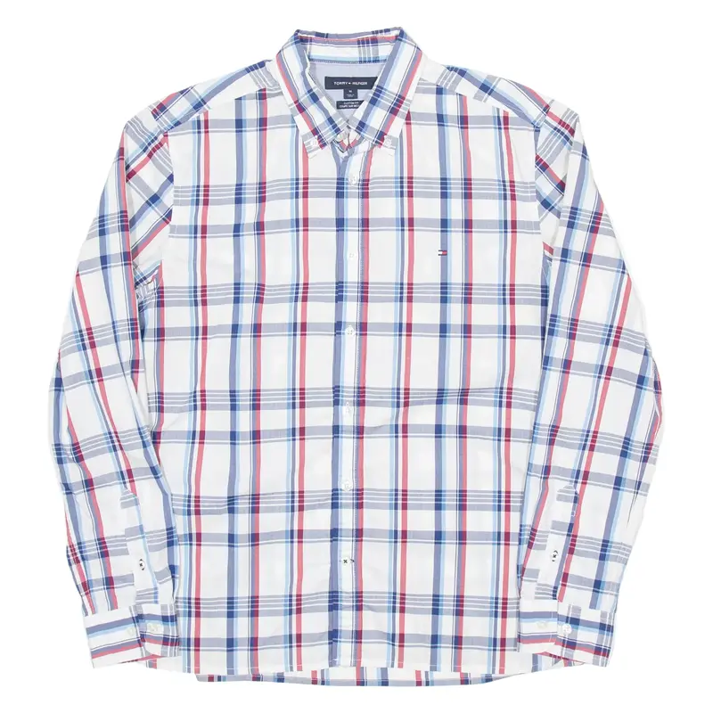 TOMMY HILFIGER Mens Shirt Blue Check Long Sleeve M