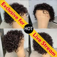 VLIKE Human Hair Soft and Fluffy Pixie Wig Limit one per person Lace Frontal Short Pixie Wigs Dark Root Cuticle Aligned Hair...