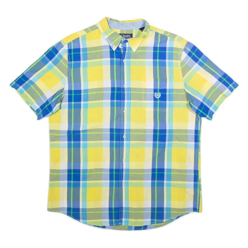 CHAPS Mens Shirt Blue Check L