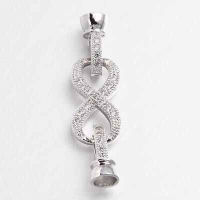 Infinity Brass Micro Pave Cubic Zirconia Fold Over Clasps