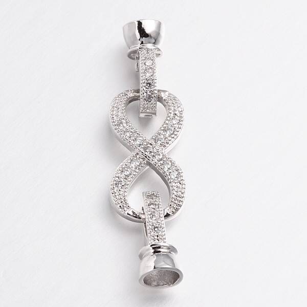 Infinity Brass Micro Pave Cubic Zirconia Fold Over Clasps