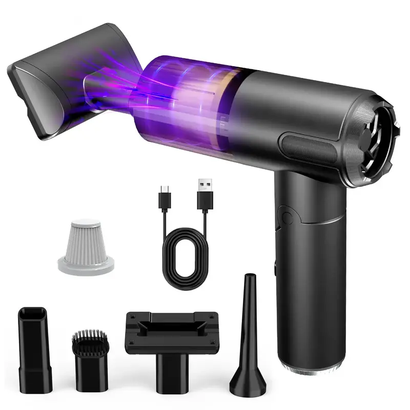 Handheld Car Vacuum Cleaner, Rechargeable Powerful Car Vacuum Cleaner, Multifunctional Car Cleaning Tool for Car, Home, Offic...