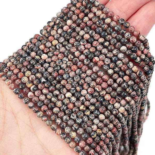 Natural Leopard Skin Jasper Beads Strands