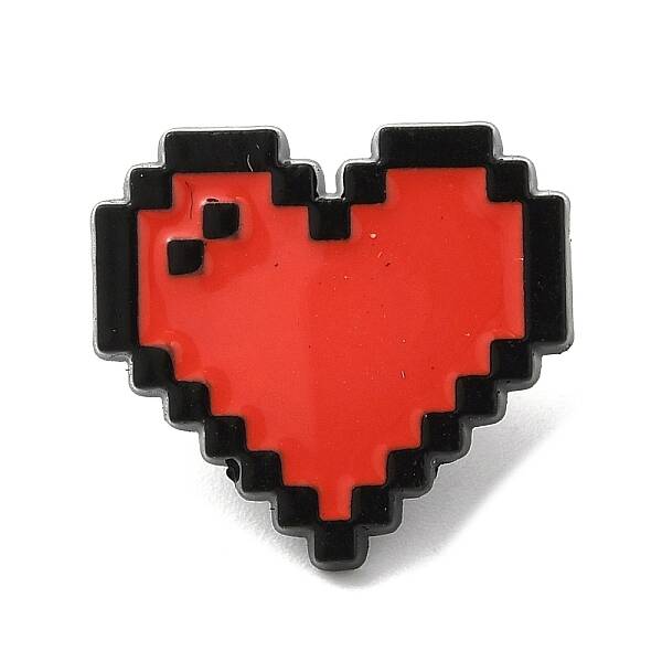 Zeld Pixel Heart Alloy Brooches