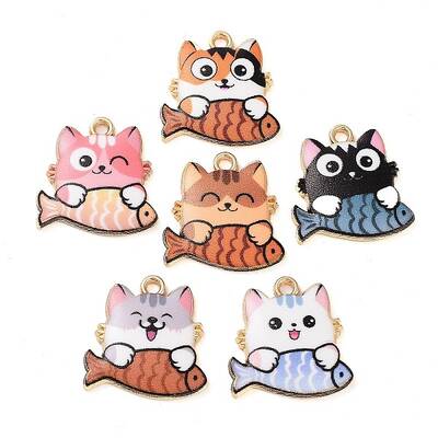 Rack Plating Alloy Enamel Pendants