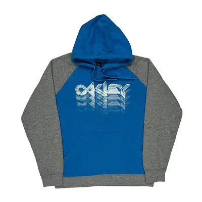 Oakley Spellout Hoodie - Large Blue Cotton Blend