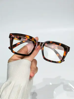 Fashion Anti-blue Light Tortoise Pattern Glasses, Simple Casual Eyeglasses for Women & Men, Fashion Eyeglasses for Daily Wea...