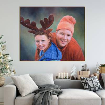Original Paintings from Photo Family Artwork Abstract Couple Acrylic Wall Art Textured Decor for Home | PAINTING FROM PHOTO #...