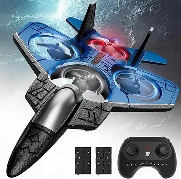 BEZGAR RC Stunt Fighter Jet Toy for Kids with 360° Flips & LED Lights | Easy to Fly Kids Drone,auto hover control aircraft,c...