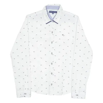TOMMY HILFIGER Anchor Girls Shirt White Long Sleeve XL