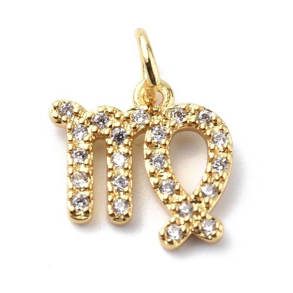 Brass Micro Pave Cubic Zirconia Charms