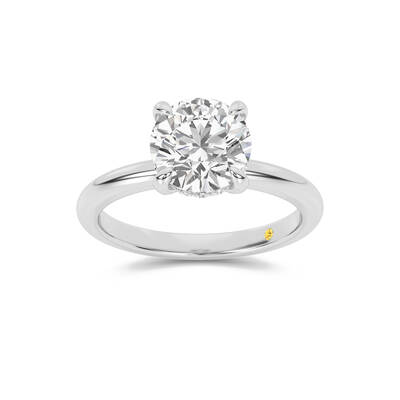 Dream Weaver Hidden Halo Round Lab Grown Diamond Engagement Ring | 10K White Gold 3 3/4 CT. TW.