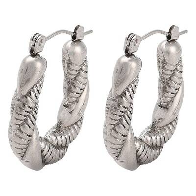 Non-Tarnish 304 Stainless Steel Teardrop Hoop Earrings