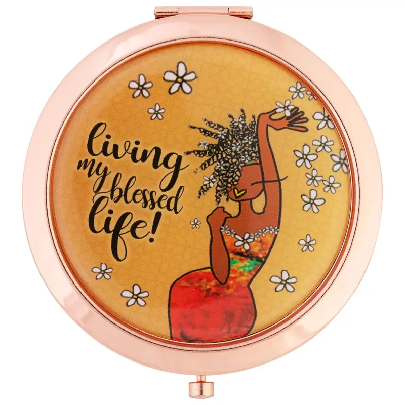 Shades of Color Magnetic Compact Mirror - Love Blessed Amazed