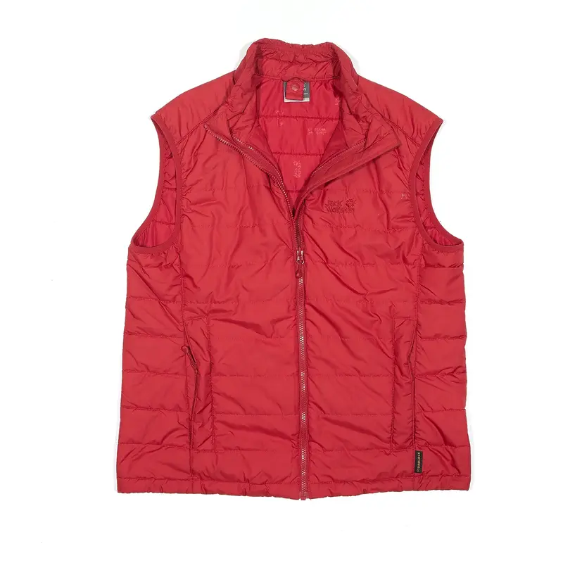 JACK WOLFSKIN Stormlock Puffer Gilet Red Mens S